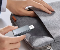 Adaptateur USB-A vers USB-C vers RJ45 Gigabit Ethernet, convertisseur réseau filaire USB 3.0 YC-DK03-QM, matériau ABS gris pour ordinateur portable