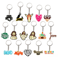 Porte-clés en PVC Groovy Christian en gros, accessoires de sac à dos DIY, slogan religieux Jésus, porte-clés religieux, souvenir d'église