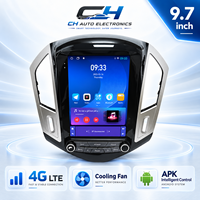 Radio Mobil Tesla Style OLED Android 12 9,7 inci untuk Chevrolet Cruze 2012-2015, GPS DSP CarPlay Multimedia Player