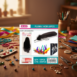 Piume Nere ILAN da 14 cm per Artigianato e Creazione di Gioielli - Product Image 2