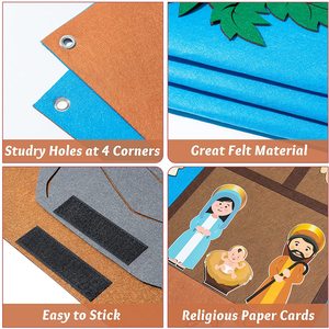 <span class=keywords><strong>Juego</strong></span> Educativo <span class=keywords><strong>de</strong></span> Historias Bíblicas para Niños, Tablero <span class=keywords><strong>de</strong></span> Fieltro con Historias <span class=keywords><strong>de</strong></span> la Natividad <span class=keywords><strong>de</strong></span> Jesús para Niños Pequeños - Product Image 2
