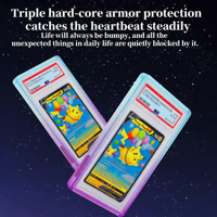 Étui de protection souple semi-transparent en TPU + PC à paillettes dégradées, anti-rayures, antichoc, facile à enfiler pour cartes gradées BGS