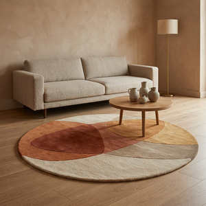 Eco Friendly Non-Slip High Density Wool Modern Geometric <b>Thick</b> Rug for Kids Room Office Hallway Indian Supplier - Product Image 3