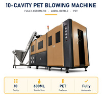 Machine de soufflage par étirage automatique à commande PLC à 10 cavités de 600 ml en PET pour la production de bouteilles d'eau minérale