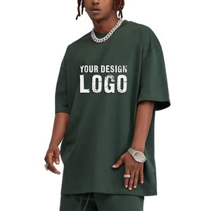 Camiseta Personalizada de Algodón 305G para Hombre, Estilo Casual Urbano, Color Sólido, Manga Corta, Holgada, Talla Grande - Product Image 6