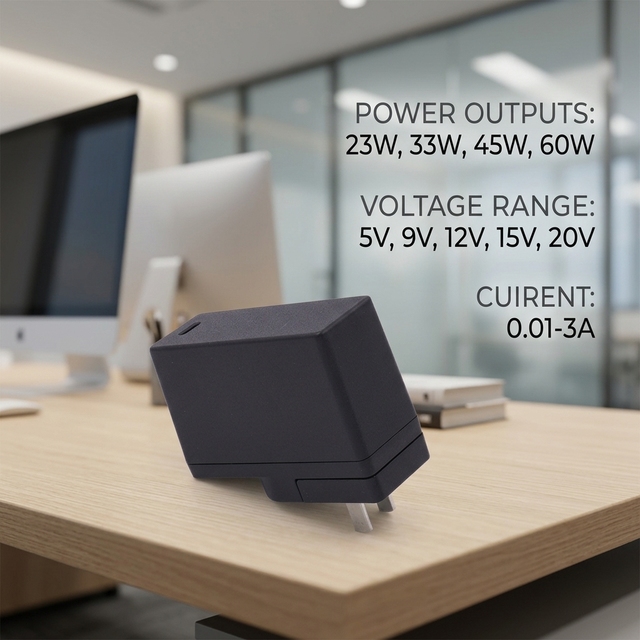UE Electronic 23W 33W 45W AC DC Usb Pd Fast Charger Power Adaptor 5V 9V 12V 15V 20V 1.6a 2.5a UK US AU EU Medical Power Supply