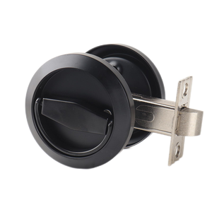 Kunci Pintu Tersembunyi Stainless Steel Hitam Bulat Deadbolt Tersembunyi Kunci Pintu Depan Kunci Pintu Lipat Gagang Pintu Lipat Tanpa Kunci - Product Image 1
