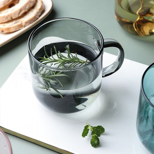 56H Moderne Simple Grande Capacité Coloré Haute Borosilicate Verre avec Poignée Tasse Petit Déjeuner Tasses À Un Niveau - Product Image 4