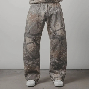 Kustom celana Camo pohon asli 300gsm Streetwear 100% katun kualitas tinggi cetak berat kebesaran untuk pria - Product Image 5