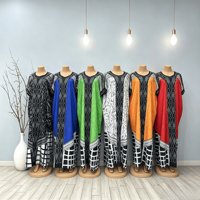 Robe ample pour femme africaine tendance 2026, nouvelle collection printemps/été 2026, imprimé diamant aquatique, grande taille