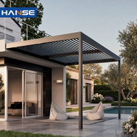 Pergola en aluminium, toit bioclimatique manuel, résistant au vent, auvent extérieur pour mini-jardin, directement de l'usine
