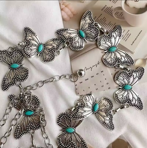 Nuovo Design in lega di zinco da donna <span class=keywords><strong>oro</strong></span>/argento maglia a farfalla <span class=keywords><strong>cintura</strong></span> in vita <span class=keywords><strong>per</strong></span> abito Jeans 110cm in magazzino - Product Image 6