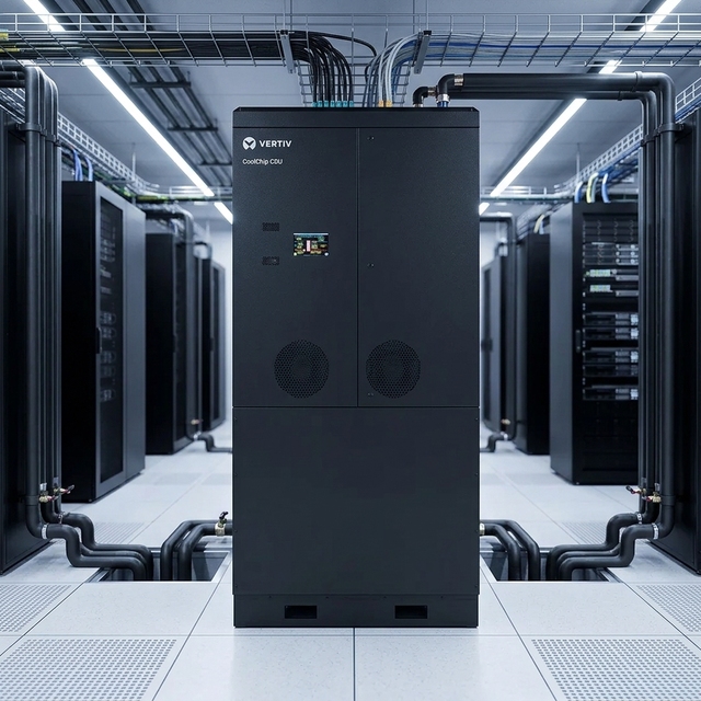 Vertiv Liebert Professional CoolChip CDU Liquid Cooled Solution Higher Rack Density Challenge Efficient Server Cooling Unit