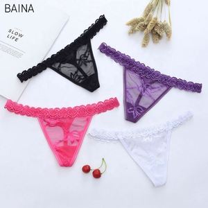 Culottes string en dentelle pour femmes, motif floral, taille basse, lingerie sexy, string en dentelle cils et cœur - Product Image 3