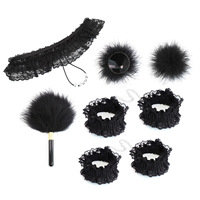 5 pièces libération formation Sm produits dentelle menottes cheville culotte mamelon autocollant jeux de sexe femme Bondage contraintes Bsdm ensemble