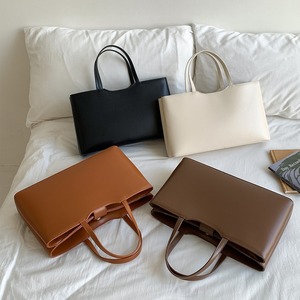 Sac fourre-tout pour femme de style simple, couleur unie, pour employés de bureau coréens, hiver, haut de gamme, adapté au quotidien, polyester - Product Image 1