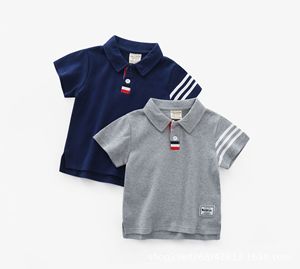 T-shirt en coton pour enfants à manches courtes, style coréen, décontracté, tendance estivale, tie-dye, polo pour garçons - Product Image 2