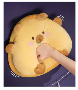 Coussin en peluche Capybara doux avec couverture intégrée 2-en-1, <span class=keywords><strong>jouet</strong></span> en peluche, décoration de canapé, coussin de siège de bureau, cadeau mignon - Product Image 4