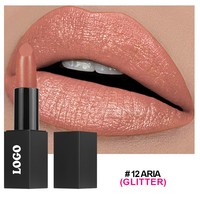 Rouge à lèvres personnalisable avec logo, pailleté minéral, waterproof, haute hydratation, repulpeur de lèvres, longue tenue, nacré, maquillage hydratant