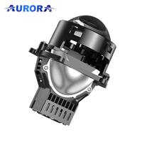 Phares de voiture Aurora LED Bi Projector Lens 6000K 7000K Faisceau haut/bas Phares LED Projecteur Moteur Phares LED