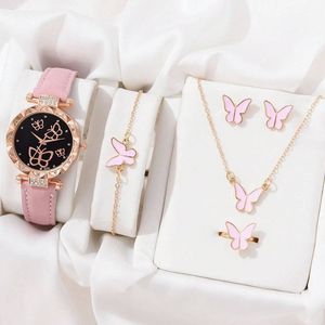 Reloj <span class=keywords><strong>de</strong></span> mujer Simple ocio estrella y luna con <span class=keywords><strong>calendario</strong></span> moda reloj <span class=keywords><strong>de</strong></span> cuarzo pulsera combinación mariposa YuSa160 - Product Image 5