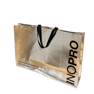 Multi Size <b>Silver</b> <b>Bag</b> Collection Large Capacity Tote <b>Bag</b> Waterproof Makeup <b>Bag</b> Travel Cosmetic <b>Bag</b> Embossed Logo Lunch <b>Bag</b> - Product Image 2