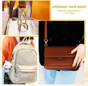 YELARXI Mousquetons pivotants, mousquetons à ressort détachables avec vis, anneaux en D, crochets à griffes avec tournevis, adaptés pour cordons, sacs et articles en cuir - Product Image 6