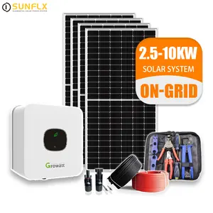 Sunflx אנרגיה סולארית על-רשת מערכת 2.5KW 3KW 4KW 5KW 6KW 7KW 8KW 9KW 10KW על רשת שמש פנל כוח מערכת בית ערכה מלאה