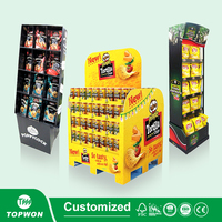 Présentoirs de snacks café en carton de supermarché, présentoirs pour pommes de terre, Chips, noix, pain, chocolat, bonbons, présentoirs pour aliments