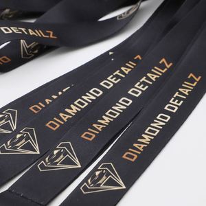 Cordones Personalizados de Poliéster para Sublimación con Cierre de Langosta Negro, Cordones de Moda para Tarjetas de Identificación de Marca - Product Image 3