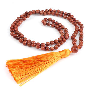 108 Beads Mala Handmade Colar atado Cor Marrom Borla 6mm Tiger Eye Gemstone Tasbih Colar - Product Image 4