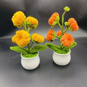 Pianta <span class=keywords><strong>di</strong></span> Girasole in Vaso <span class=keywords><strong>con</strong></span> Filo Intrecciato, Regalo <span class=keywords><strong>di</strong></span> <span class=keywords><strong>Capodanno</strong></span> o Compleanno, Fiore Artificiale Fatto a Mano, Decorazione da Scrivania - Product Image 2