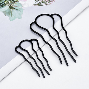 BELLE WORLD Épingles à <span class=keywords><strong>Cheveux</strong></span> Noires en Métal Plaqué, Accessoires <span class=keywords><strong>pour</strong></span> Chignon, Fourchettes à <span class=keywords><strong>Cheveux</strong></span> Givrées en Forme de U <span class=keywords><strong>pour</strong></span> Femmes et Filles - Product Image 1