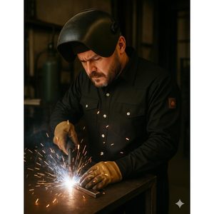 Chemise de travail FR 100% coton 7oz légère, résistante aux flammes, pour homme, décontractée, protection anti-UV - Product Image 4