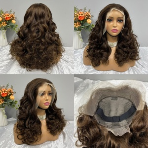 Ad alta densità 13x4 per pizzo frontale senza colla parrucca rimbalzante a onda lunga riccia stile doppio disegnato veri <span class=keywords><strong>capelli</strong></span> umani <span class=keywords><strong>parrucche</strong></span> - Product Image 6