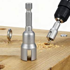 Llave de vaso de extremo abierto de acero con vástago de 6.35 mm y acabado brillante para aplicaciones de perforación en madera - Product Image 1