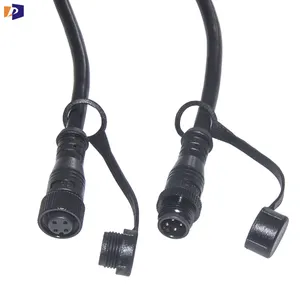 Conector de 2-8 pines ip67 M12, rosca de metal, tapa de polvo, macho hembra, conector eléctrico impermeable, precio de fábrica