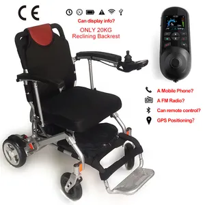 Hosasew03 Ultra Light Smart SOS Call Radio FM telecomando reclinabile pieghevole Mini Power sedia a rotelle elettrica