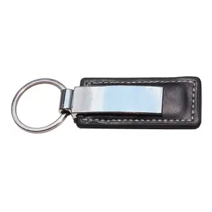 Wholesale leather keyring tags making customized blank logos car key fobs hardware pu labels with rings