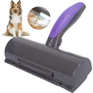 Rodillo Removedor de Pelo de Perro y Gato Reutilizable y Ecológico Hakuna <span class=keywords><strong>Matata</strong></span> con Luz LED y Limpieza Sónica, Color Morado - Product Image 1