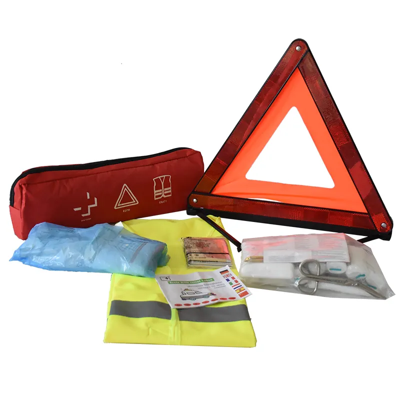 Gilet de sécurité à usage automatique, Triangle d'avertissement, Kit d'outils de voiture, Kit universel de survie d'urgence en bord de route