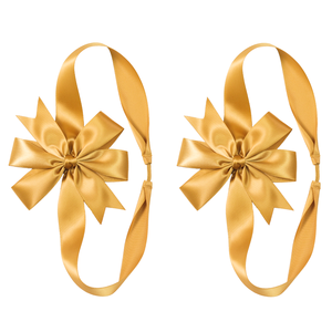 Custom ready made elastic band satin ribbon bow for gift box wrapping