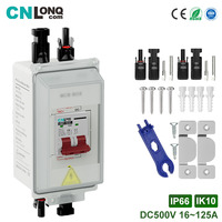 Disjoncteur solaire CNLONQ DC500V 20/32/40/63A avec connecteur MC-4 et crochet pour extérieur, étanche IP66