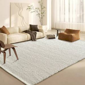 Tapis fait main en laine tissée à plat pour salon et chambre, luxe léger, haut de gamme, résistant aux taches, usage domestique, Twilight Snow - Product Image 1