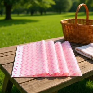 Hojas de Papel Encerado con Patrón de Corazones Rosados, Resistentes a la Grasa, para Envolver Alimentos, Forro para Cestas de Picnic - Product Image 2