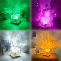 Veilleuse rotative Projecteur d'ondulation d'eau 16 couleurs RVB Lampe d'ambiance à effet de vague de flamme rotative