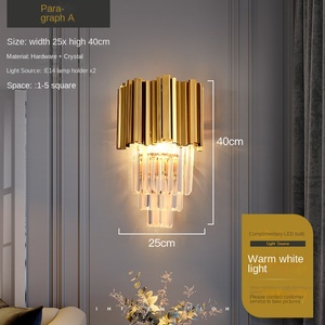 Applique murale en cristal LED de luxe pour salon chambre télécommande intérieur décoratif intérieur encastré Installation E26 ampoule - Product Image 1