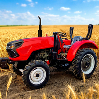 Langlebiger 50PS Traktor mit Frontlader, Hydraulischer Hebeschaufel, 4WD Mini-Dieseltraktor für Kleine Plantagen und Berglandwirtschaft