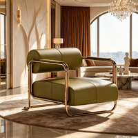 Luxuriöser Lounge-Sessel: Moderner Designer-Einzelsessel aus Edelstahl für Villa, Herrenhaus, Wohnzimmer, Zuhause – Rückenlehnenstuhl nach Maß
