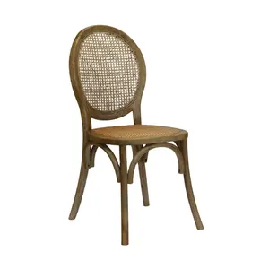 French Antique Stackable Modern Wood Louis Anna Chair Rattan Back Romantic Chair